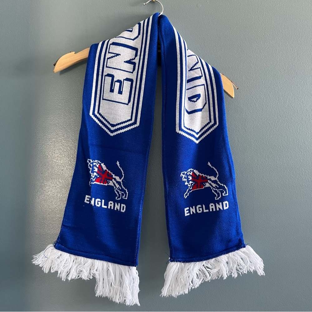 England Red White & Blue Fringe Scarf